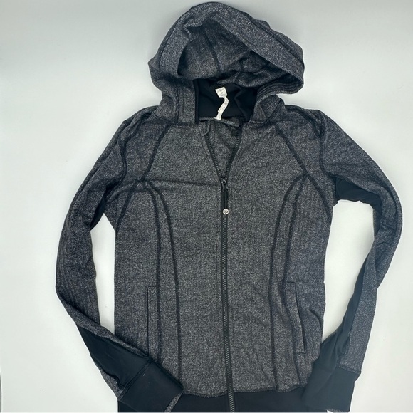 Lululemon Daily Practice Jacket Heathered Herringbone Heathered Black size 8 - Picture 4 of 8